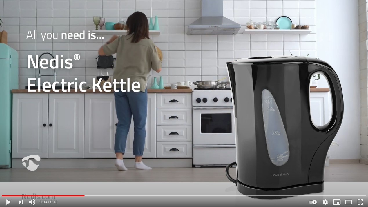 Nedis Electric Kettle Black USP Video