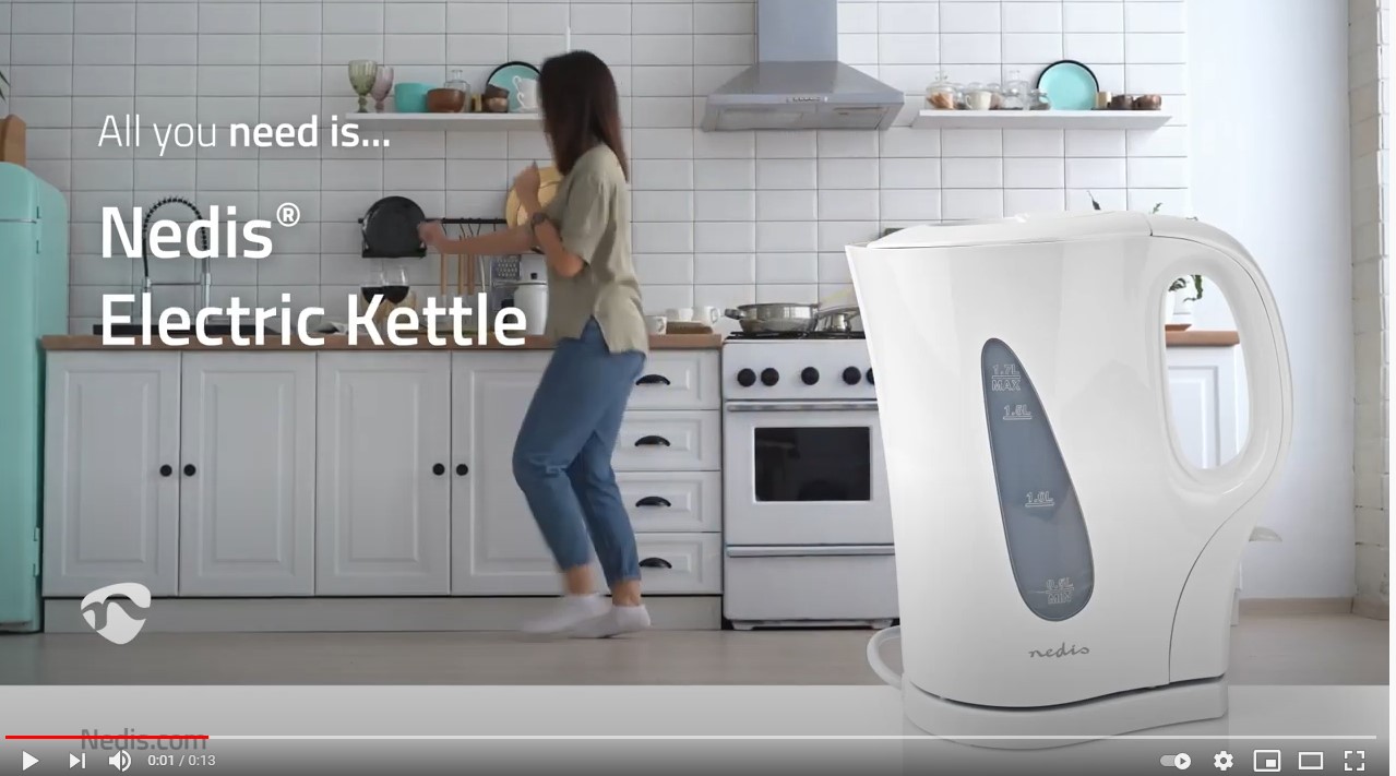 Nedis Electric Kettle White USP Video